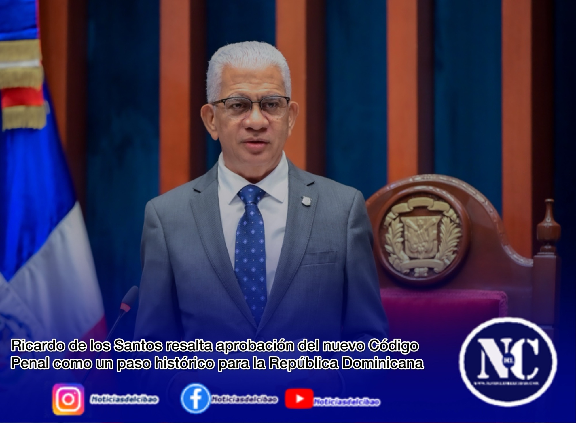Ricardo de los Santos resalta aprobación del nuevo Código Penal como un paso histórico para la República Dominicana