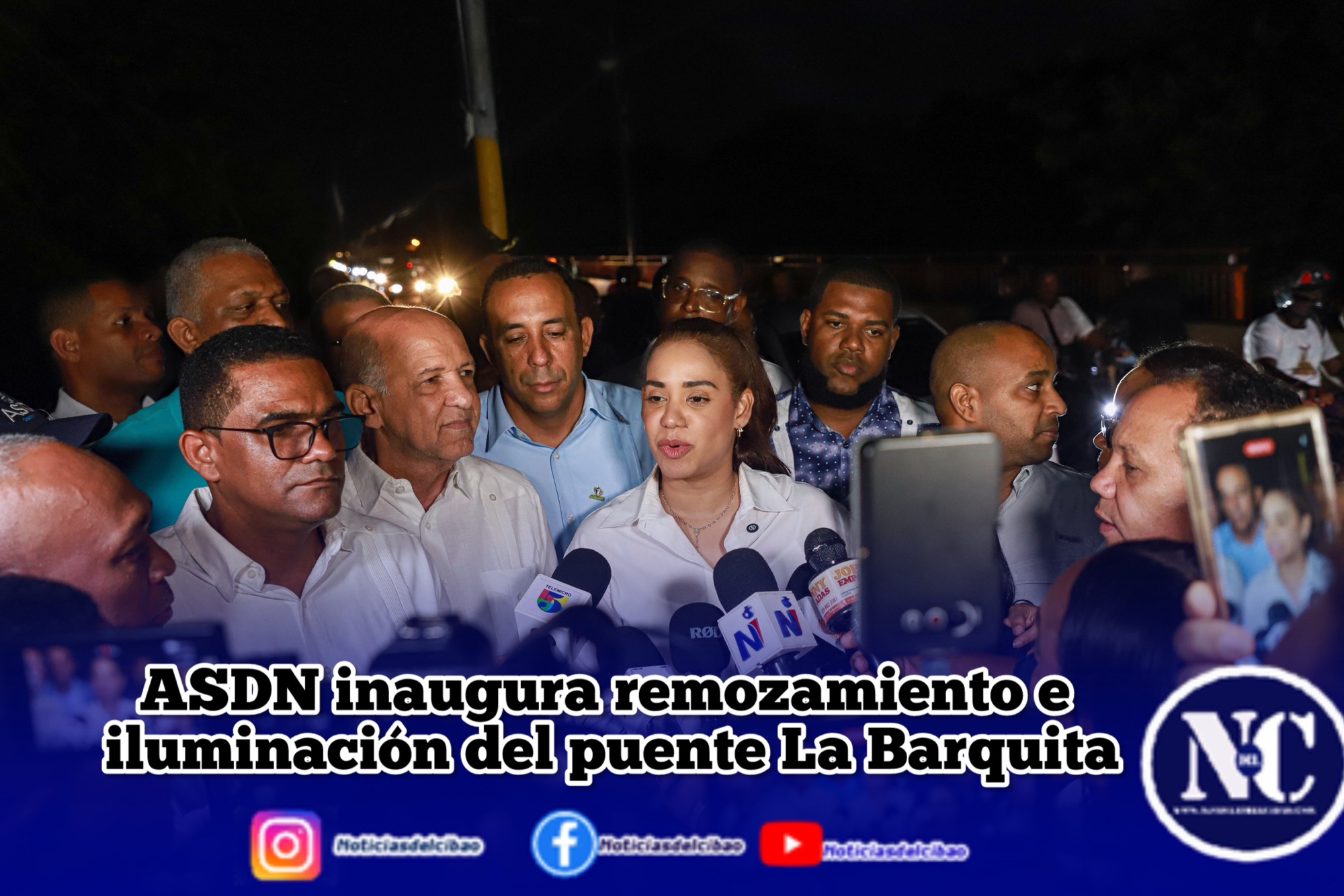 ASDN inaugura remozamiento e iluminación del puente La Barquita
