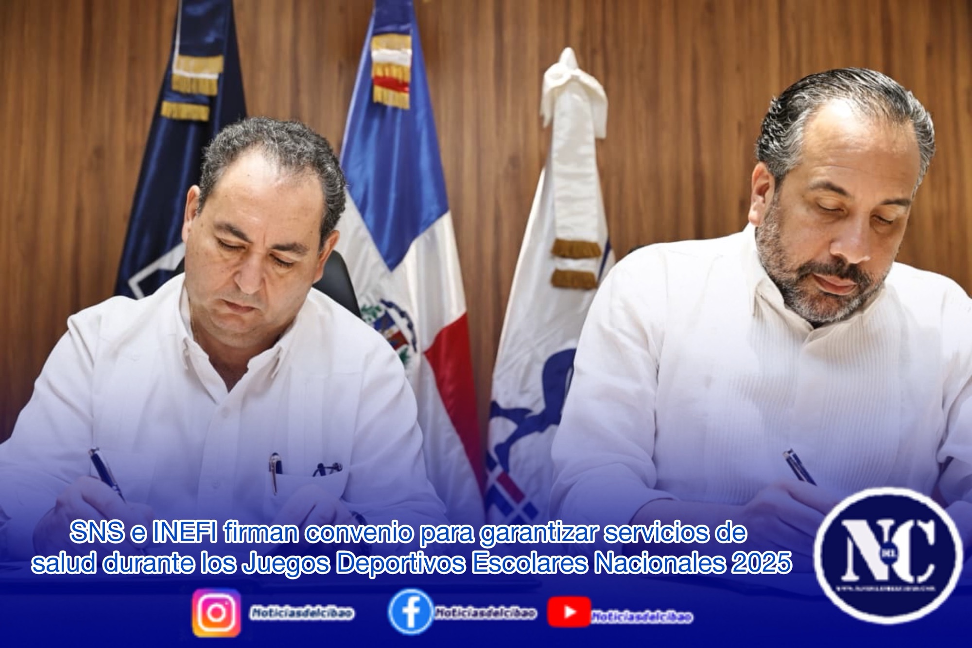 SNS e INEFI firman convenio para garantizar servicios de salud durante los Juegos Deportivos Escolares Nacionales 2025