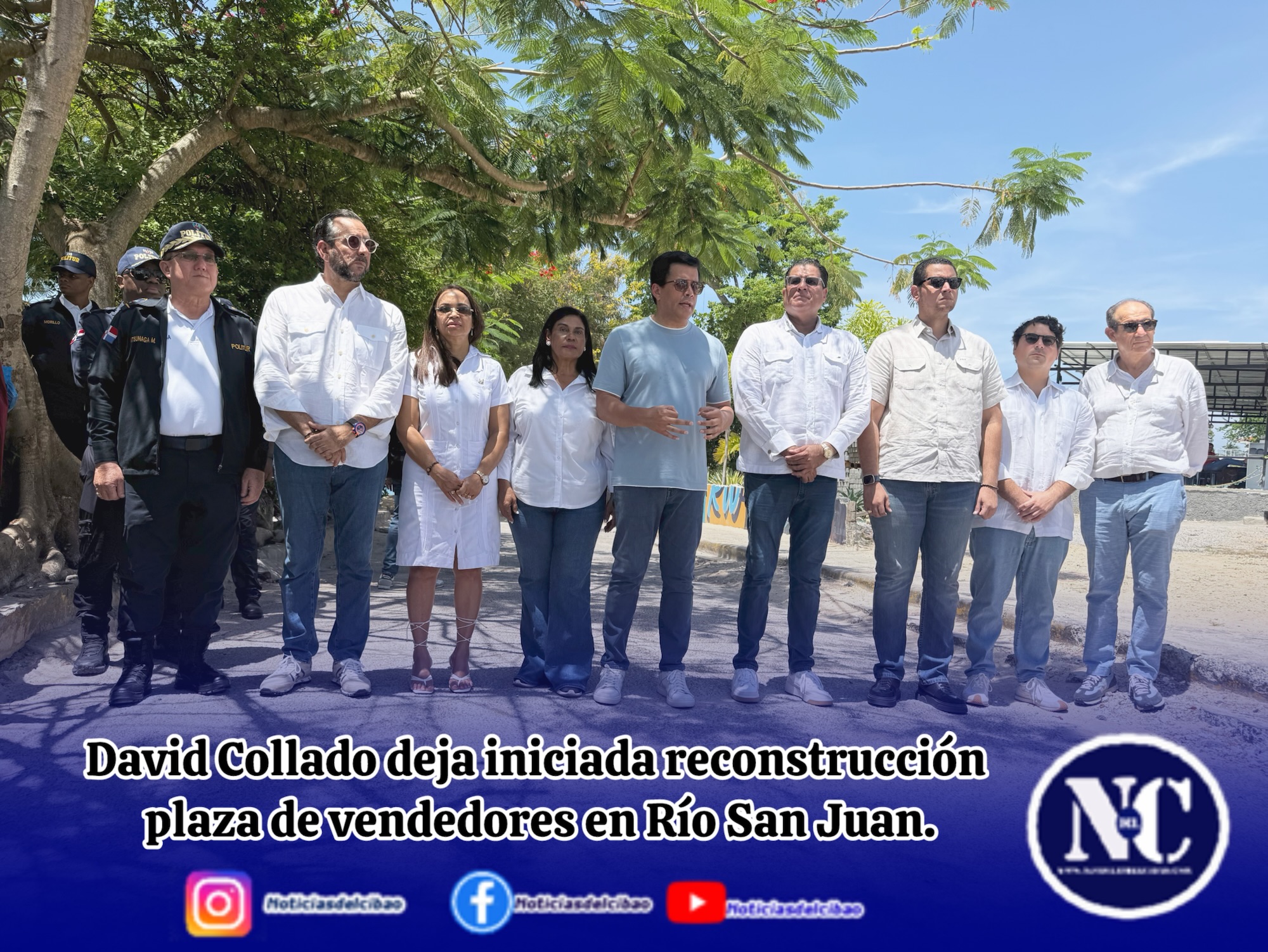 David Collado deja iniciada reconstrucción plaza de vendedores en Río San Juan.