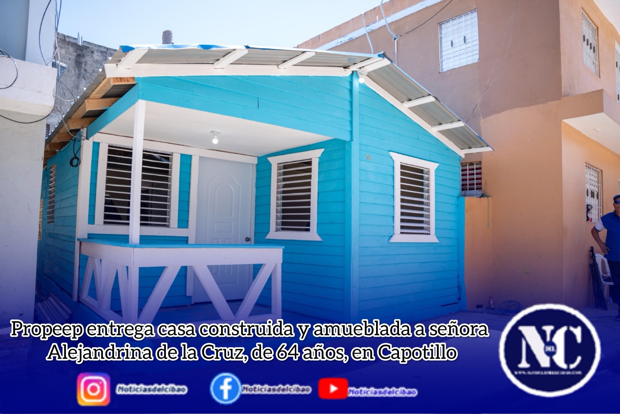 Propeep entrega casa construida y amueblada a señora Alejandrina de la Cruz, de 64 años, en Capotillo