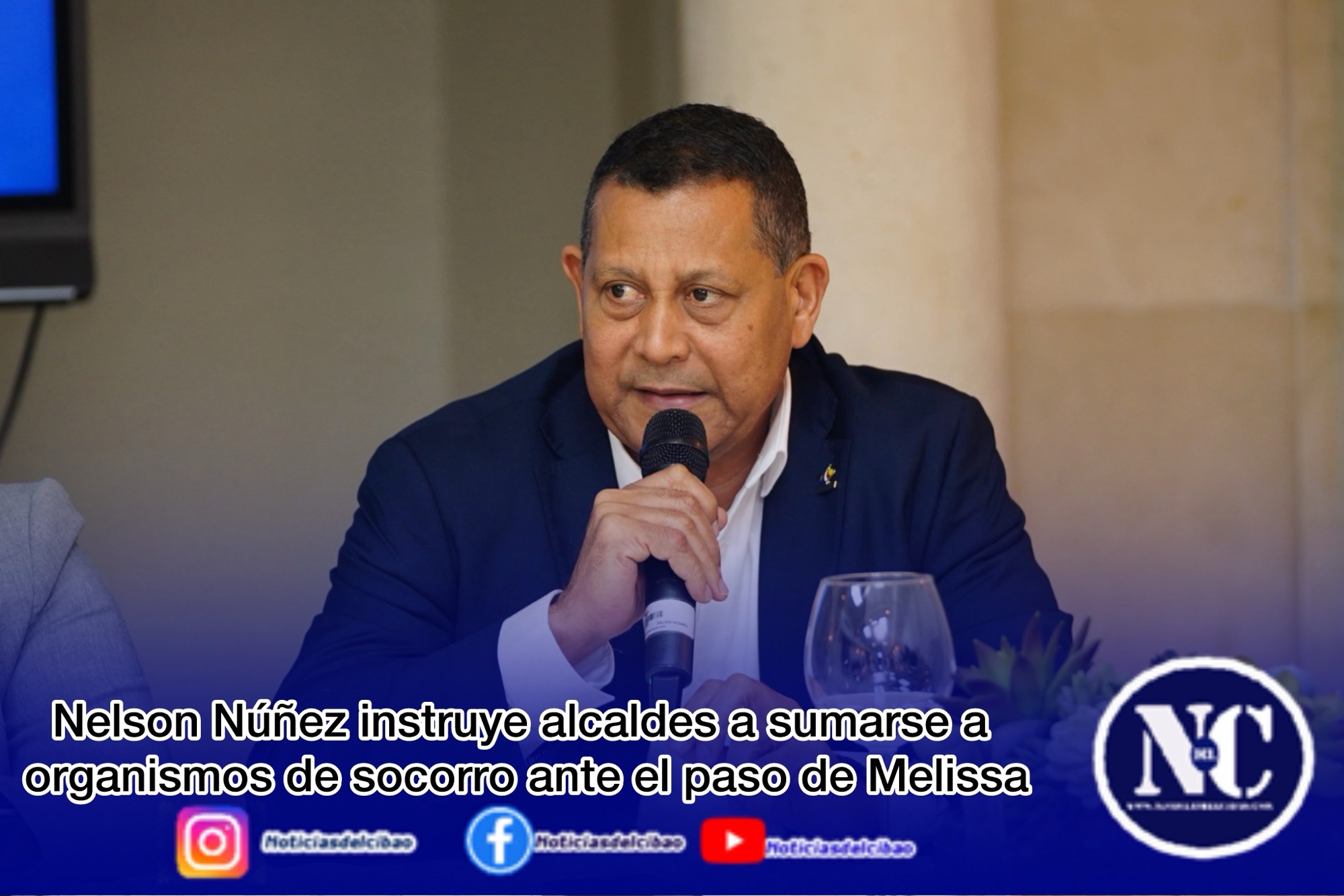 Nelson Núñez instruye alcaldes a sumarse a organismos de socorro ante el paso de Melissa