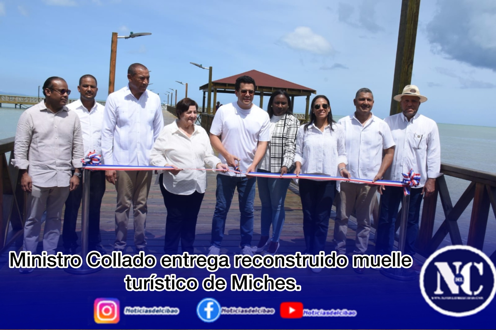 Ministro Collado entrega reconstruido muelle turístico de Miches.