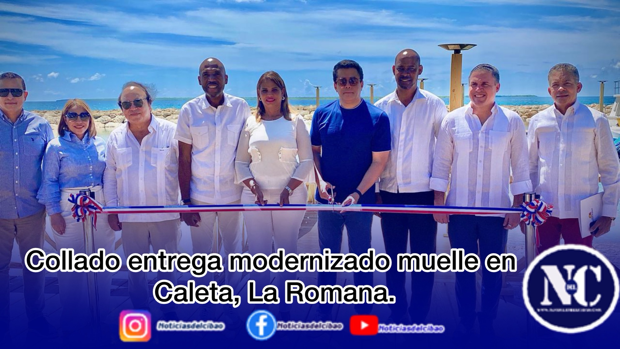 Collado entrega modernizado muelle en Caleta, La Romana.