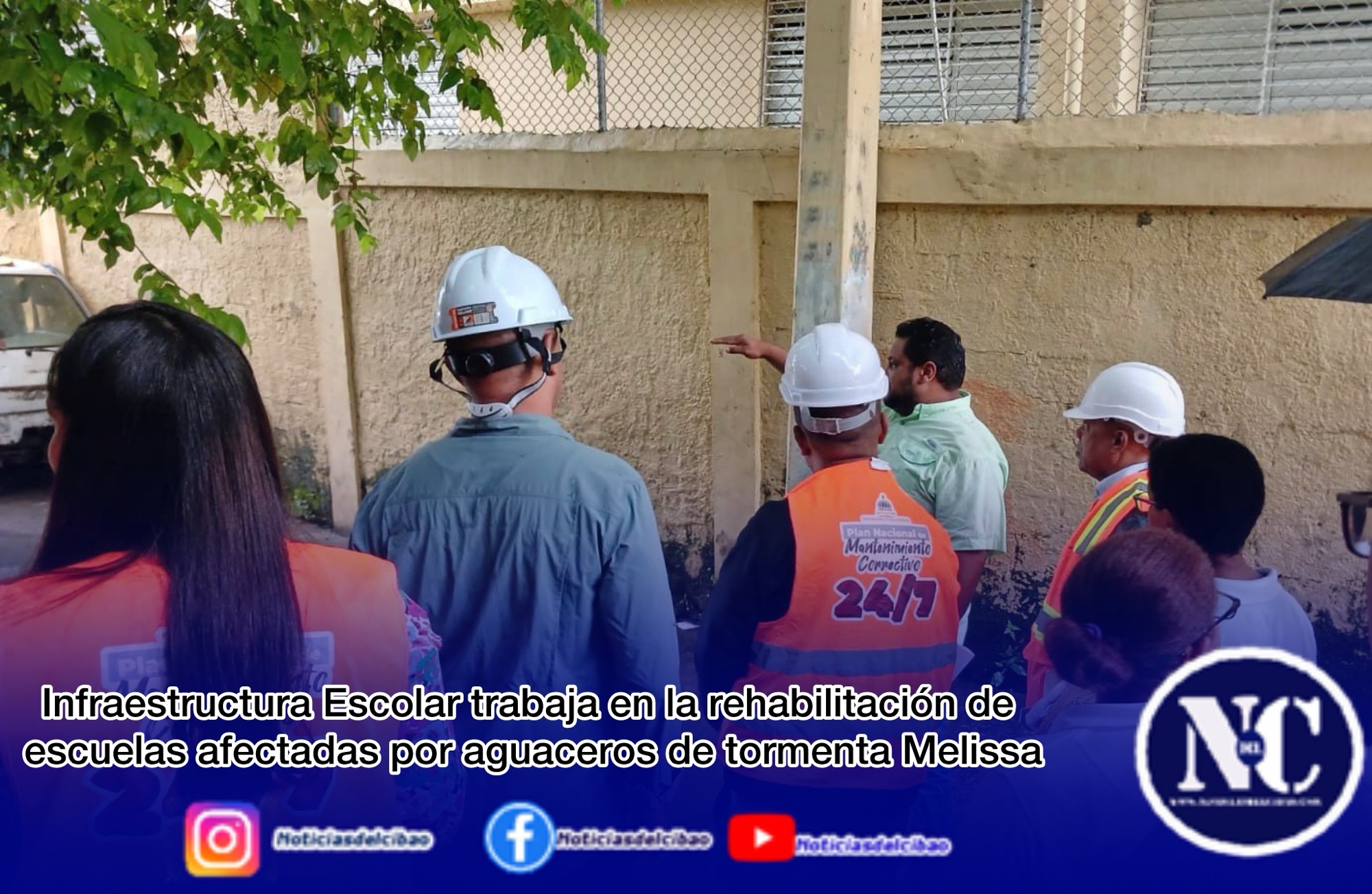Infraestructura Escolar trabaja en la rehabilitación de escuelas afectadas por aguaceros de tormenta Melissa