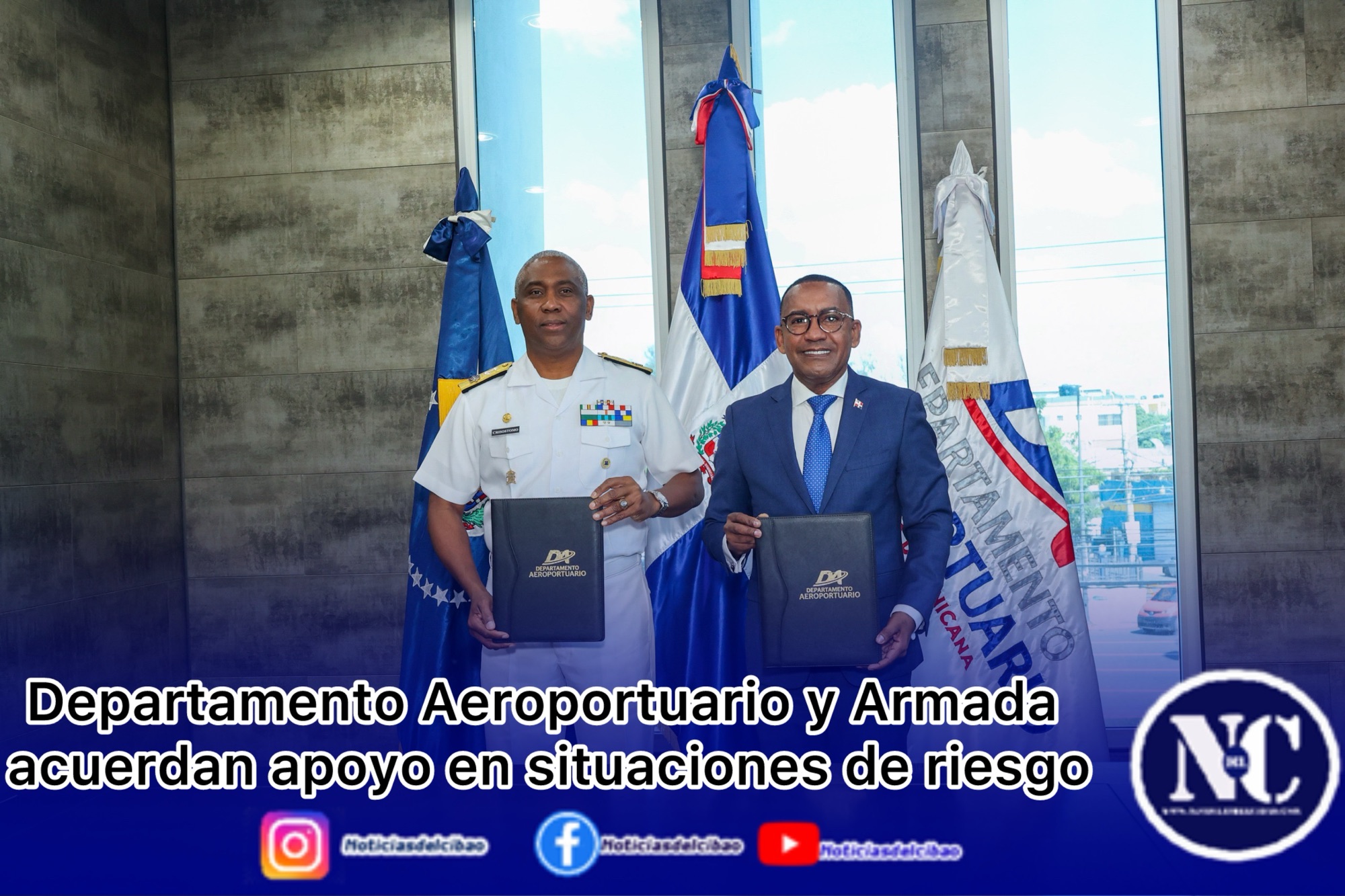 Departamento Aeroportuario y Armada acuerdan apoyo en situaciones de riesgo