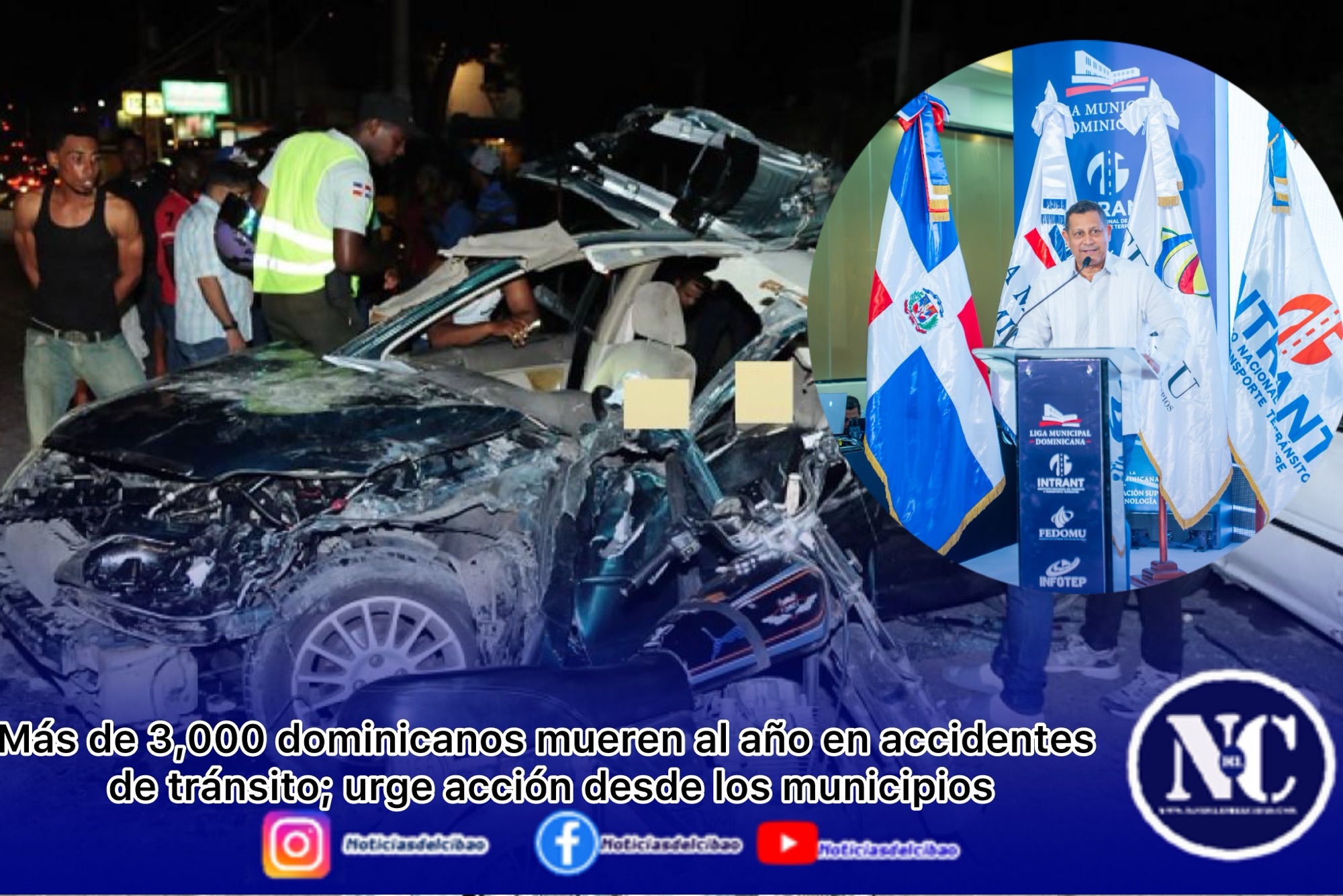 Más de 3,000 dominicanos mueren al año en accidentes de tránsito; urge acción desde los municipios