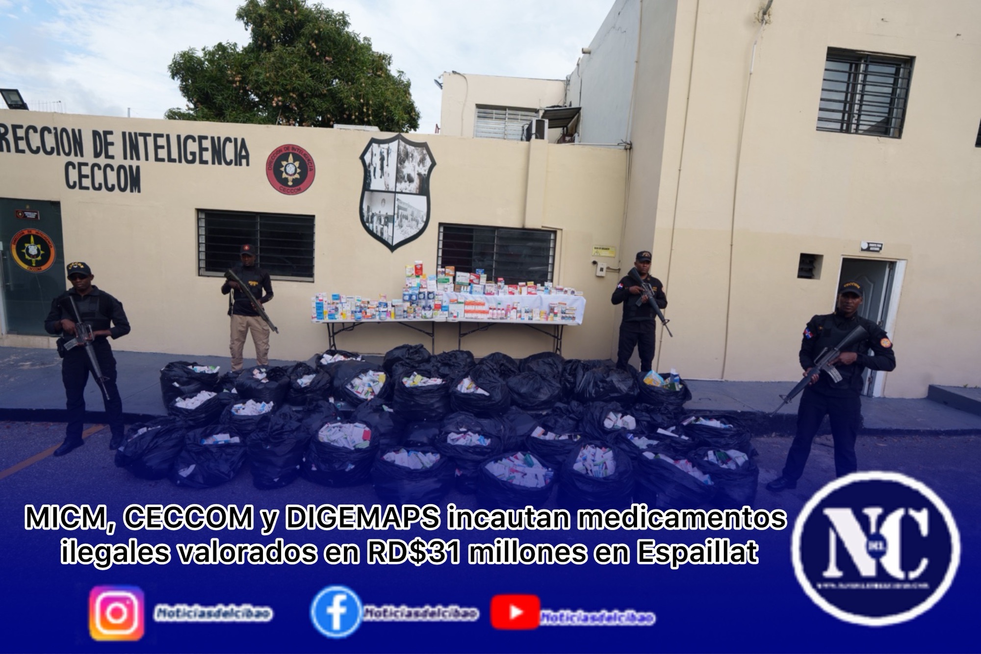 MICM, CECCOM y DIGEMAPS incautan medicamentos ilegales valorados en RD$31 millones en Espaillat