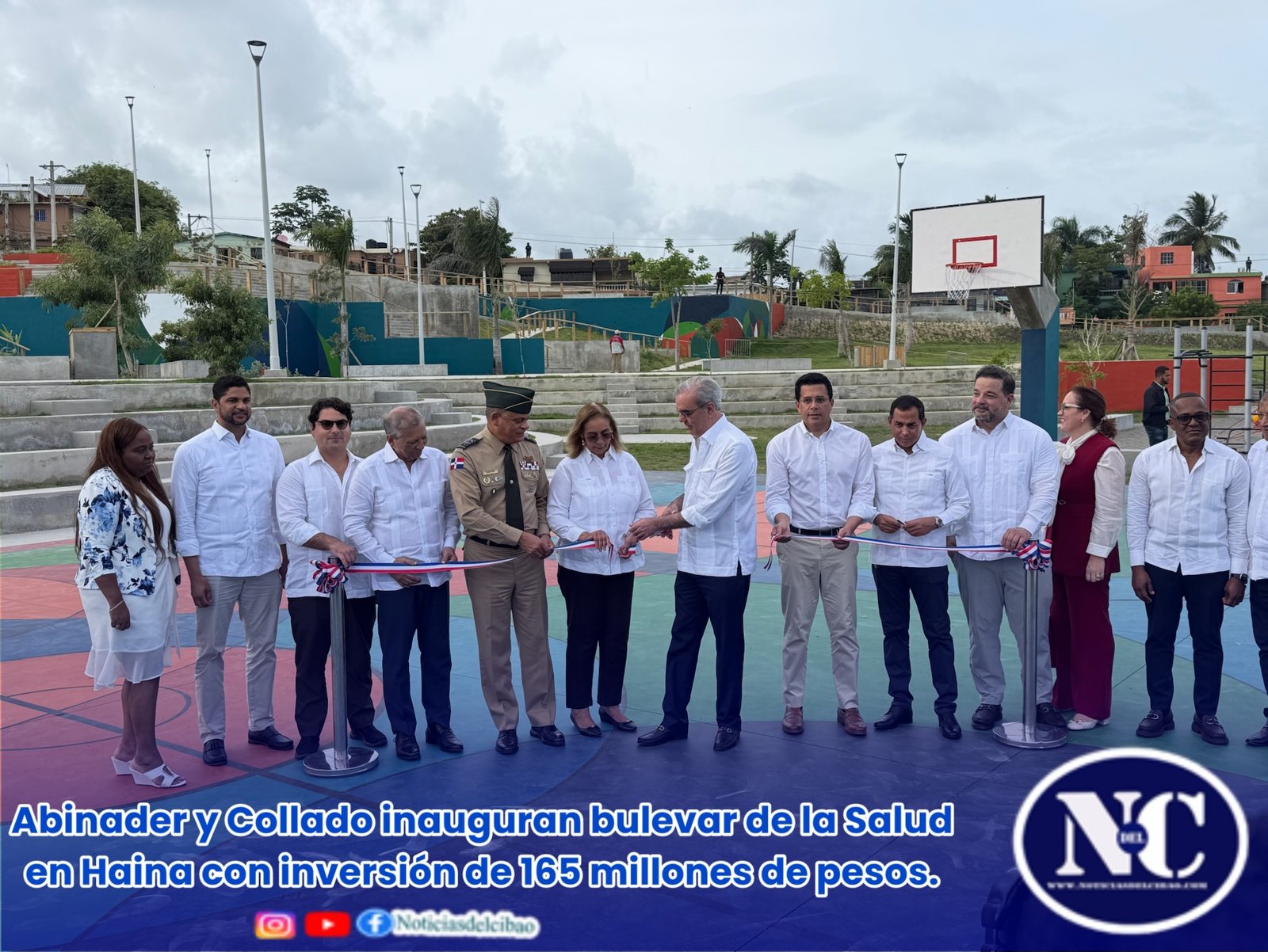 Abinader y Collado inauguran bulevar de la Salud en Haina con inversión de 165 millones de pesos.